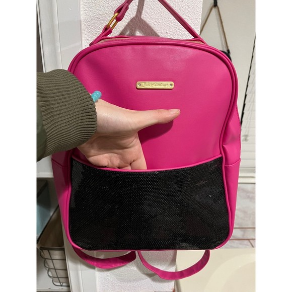 Juicy Couture Pink with black‎ sequin babrbiecore backpack main image 5